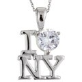 Silver and CZ 'I Love New York' Pendant