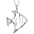 Sterling Silver and Cubic Zirconia Fish Pendant