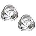 14k White Gold Triple Swirl Stud Earrings