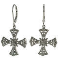 Maddy Emerson Silver 1/5ct TDW Diamond Cross Earrings