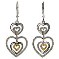 Maddy Emerson Sterling Silver 1/5ct TDW Diamond Heart Earrings