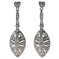Maddy Emerson Sterling Silver 1/5ct TDW Diamond Oval Earrings