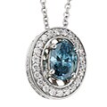 14k White Gold 1ct TDW Blue Diamond Necklace (G-H, I1)