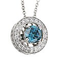 14k White Gold 1ct TDW Blue Diamond Necklace (G-H, I1)