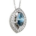 14k White Gold 1 1/4ct TDW Blue Diamond Necklace (G-H, I1)