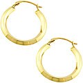 14k Yellow Gold Thin Angular Hoop Earrings