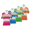 Kenneth Miller Women's Metallic Striped V-neck Shirt