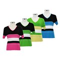 Kenneth Miller Women's Striped V-neck Shirt