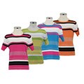 Kenneth Miller Women's Metallic Striped Knit Shirt