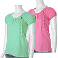 Team Brand Heart Button Cap Sleeve Top