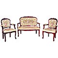 Cherry Finish 3-piece Hardwood Loveseat and Chairs
