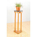 Green Marble High Top Oak Finish Wood End Table