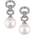 18k Gold South Sea Pearl and 1/2ct TDW Diamond Earrings (G-H-I, I1) (11-12 mm)