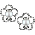 18k Gold South Sea Pearl and 3/4ct TDW Diamond Earrings (9-10 mm)