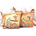 Kozmic Hand-painted Leather Floral Shoulder Bag