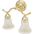 Scalloped Polished Brass 2-light Wall Fixture