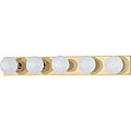 Polished Brass 5-light Bathroom Light Strip