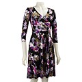 Lily Women's 3/4-sleeve Mock Wrap Casual Dress