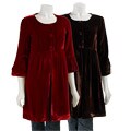 Lily Women's 3-button Bell-sleeve Velvet Top