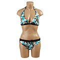 99 Degrees Women's Brown/ Turquoise Halter Bikini