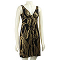 Muse Women's Metallic Foil Leaf Print Dress