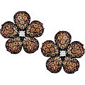 18k Gold Diamond and Multicolor Sapphire Earrings