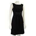 Tahari ASL Petite Women's Black Beaded Sheath Dress