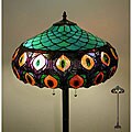 Tiffany-style Peacock Stained Glass Floor Lamp