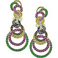14k Gold Sapphire and 1/3ct TDW Diamond Earrings