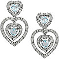 14k Gold Aquamarine and 3/4ct TDW Diamond Earrings (H-I-J, I1-I2)
