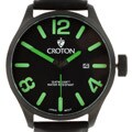 Croton Men's Black and Green Sports Watch