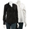 Joseph A Women's Long-sleeve Ruffle Shirt