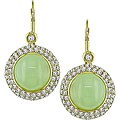 14k Gold Phrenite and 1 1/4ct TDW Diamond Earrings (G-H-I, SI)
