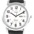 Timex Men's Classics White Dial Black Leather Strap Watch