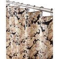 Tan Floral Garden Canvas Shower Curtain