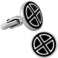 Stainless Steel and Enamel Cuff Links