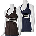 Mine Overlapped V-neck Empire Waist Top
