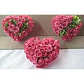Three Love Hearts Filled with Sweetheart Roses