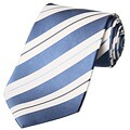 Countess Mara Men's Blue Stripe Handmade Silk Tie