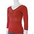 Girl Talk Metal Accent Bodice Junior's Top