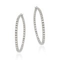 Sterling Silver CZ Inside-out Hoop Earrings