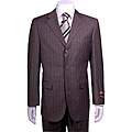 Giorgio Fiorelli Men's Grey 3-button Striped Suit