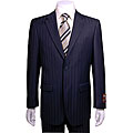 Giorgio Fiorelli Blue Shadow-striped 2-button Suit