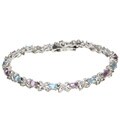 Sterling Silver Blue Topaz and Amethyst Bracelet