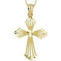 14k Yellow Gold Cross Necklace