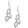 14k White Gold 1/4ct TDW Diamond Leaf Earrings (H, I2)