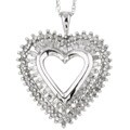 10k White Gold 1/2ct TDW Diamond Heart Necklace (I, I2-I3)