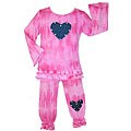 AnnLoren Girl's Pink Bubble Gum Tie-dye Outfit