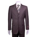 Giorgio Fiorelli Charcoal Grey Striped Men's Suit