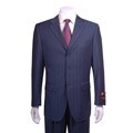 Giorgio Fiorelli Navy Blue Shadow Striped Suit